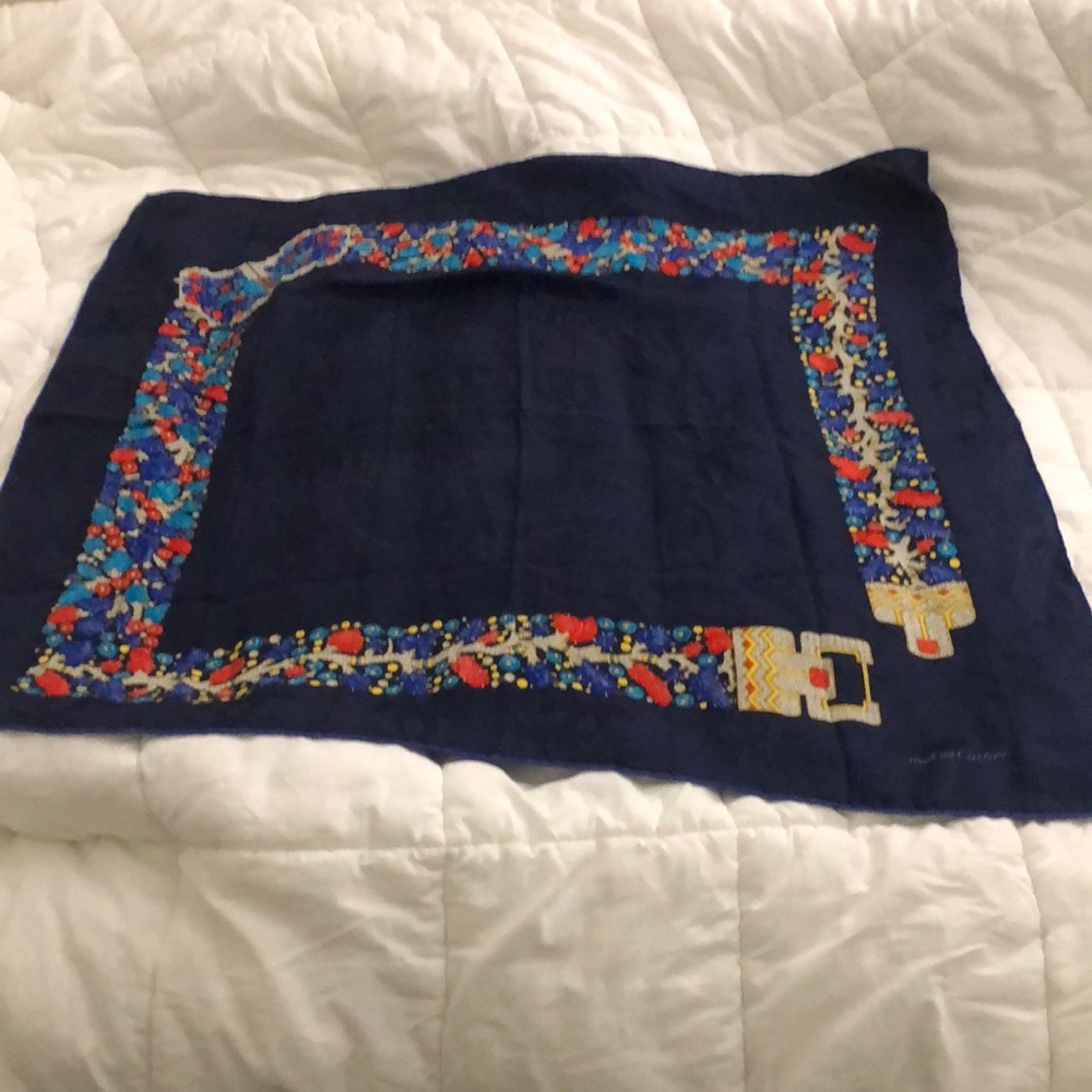 Vintage Cartier blue silk scarf